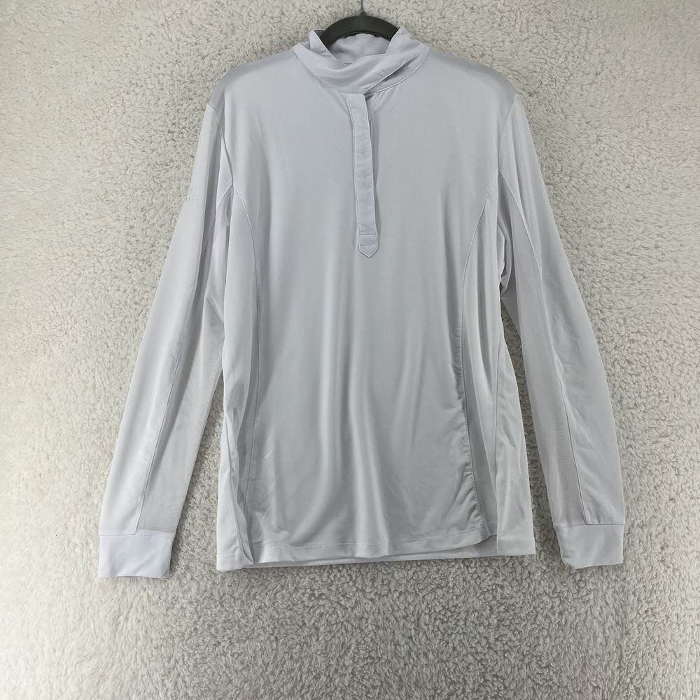 Kastel Denmark Women's White Quarter Button Sun Shirt XL NWT Equestrian